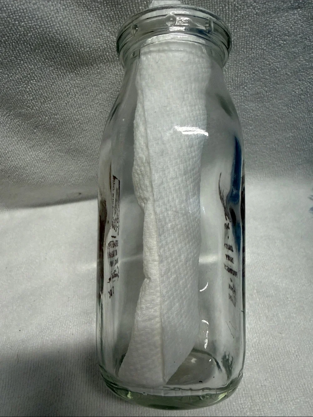 Stafford Dairy Products Clear Glass Milk Bottle,Peoria, Ill